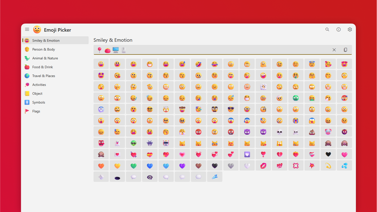 Emoji Picker app in Redmerah